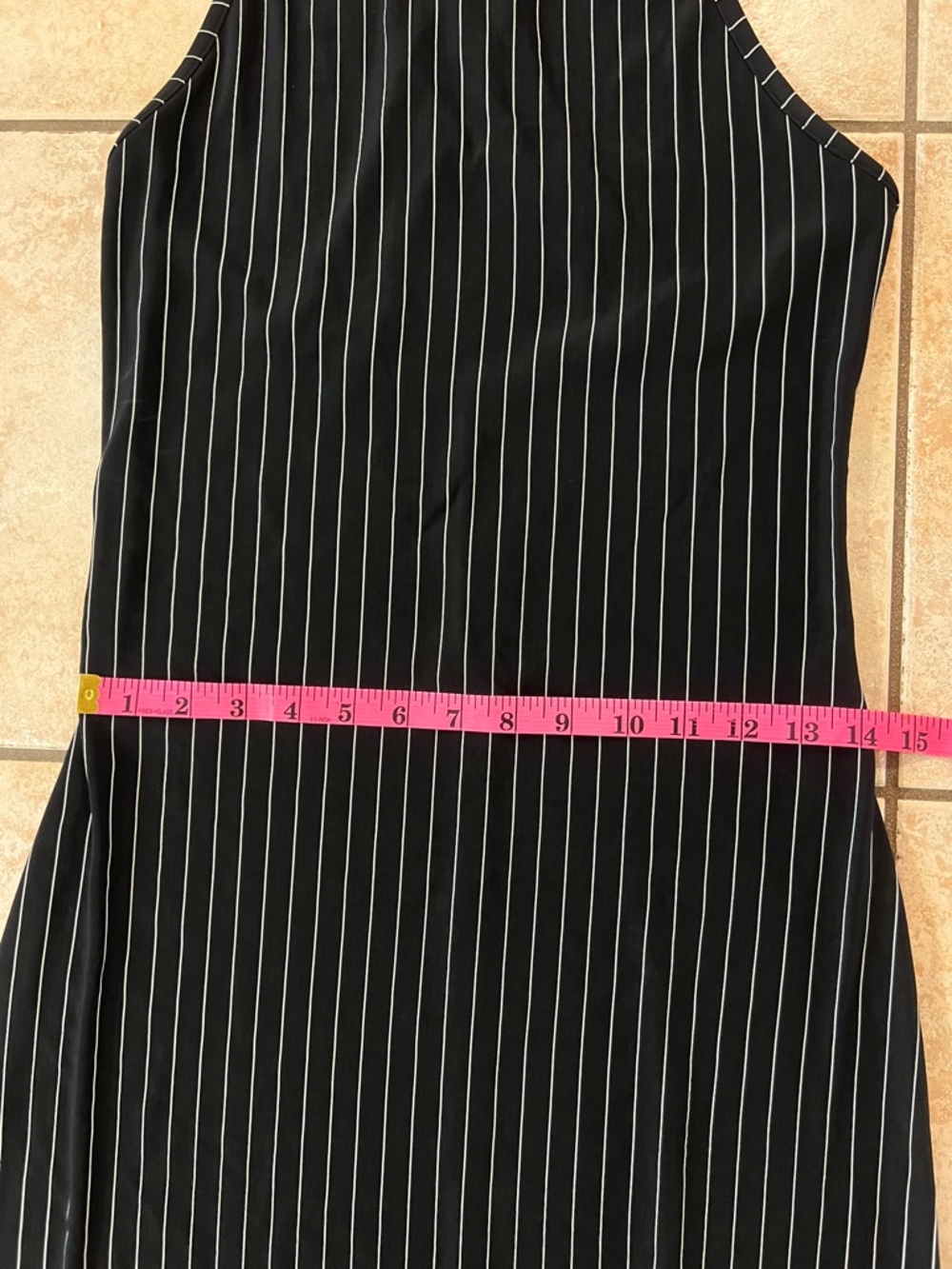 Vintage 90s City Triangles Black and‎ White Striped Maxi Dress, Sz Medium - Picture 7 of 8